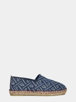 Alpercatas denim com monograma e sola de borracha|LION OF PORCHES Outlet
