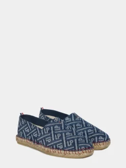Alpercatas denim com monograma e sola de borracha|LION OF PORCHES Outlet