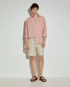Bermudas 100% linho com bolsos|LION OF PORCHES Cheap