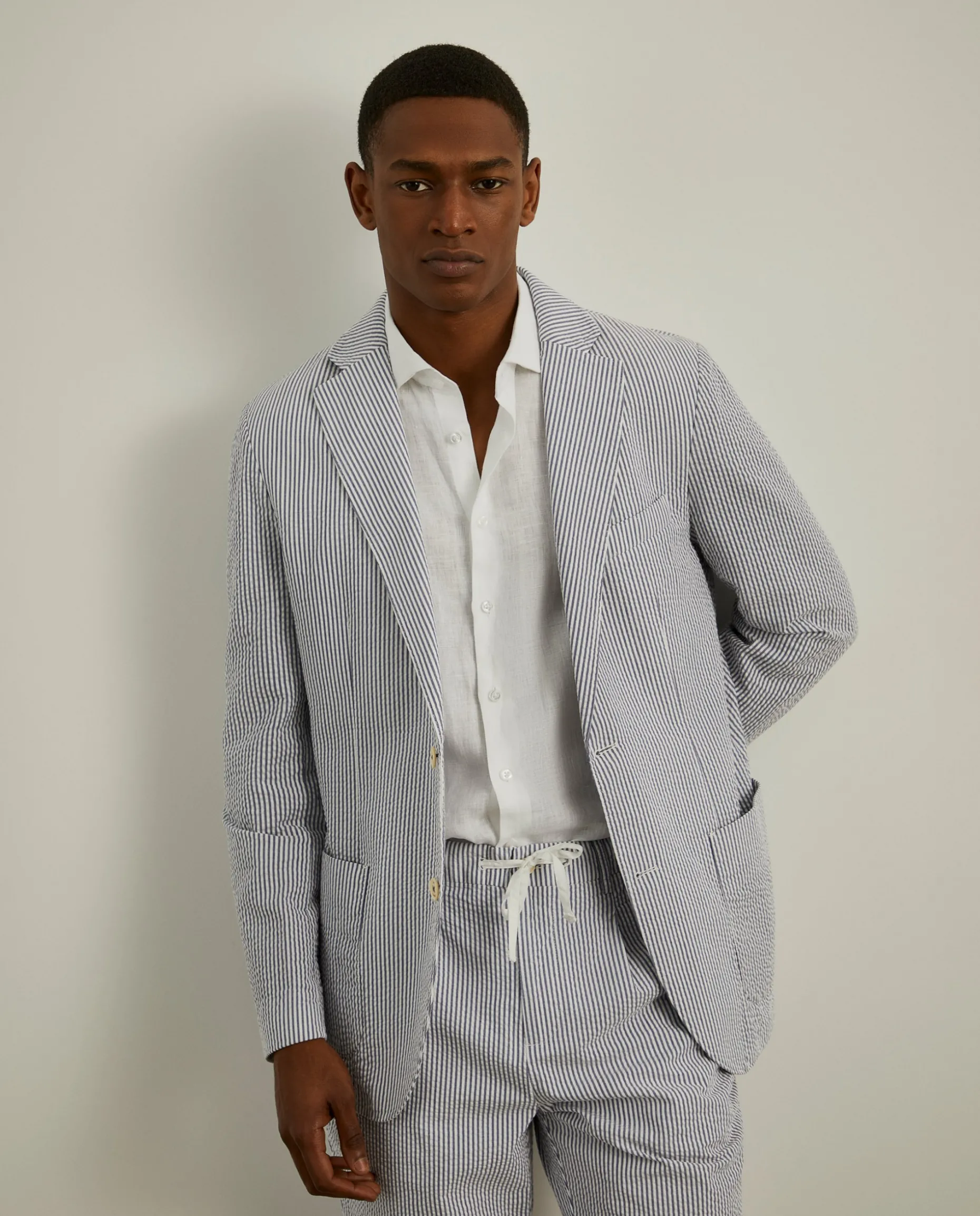 Blazer de riscas slim fit|LION OF PORCHES Discount