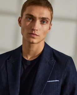 Blazer para homem slim fit denim com bolsos|LION OF PORCHES Clearance
