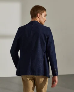 Blazer para homem slim fit denim com bolsos|LION OF PORCHES Clearance
