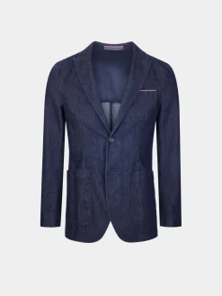 Blazer para homem slim fit denim com bolsos|LION OF PORCHES Clearance