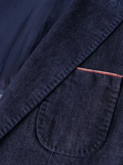 Blazer para homem slim fit denim com bolsos|LION OF PORCHES Clearance