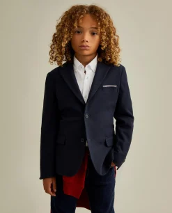 Blazer piqué com detalhes em vermelho|LION OF PORCHES Outlet