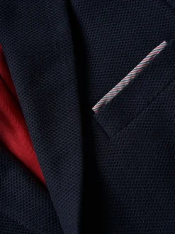 Blazer piqué com detalhes em vermelho|LION OF PORCHES Outlet
