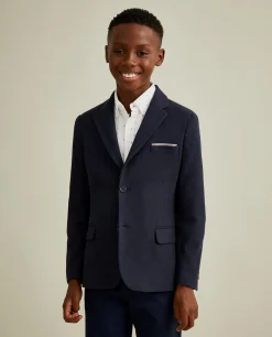 Blazer piqué com detalhes em vermelho|LION OF PORCHES Online