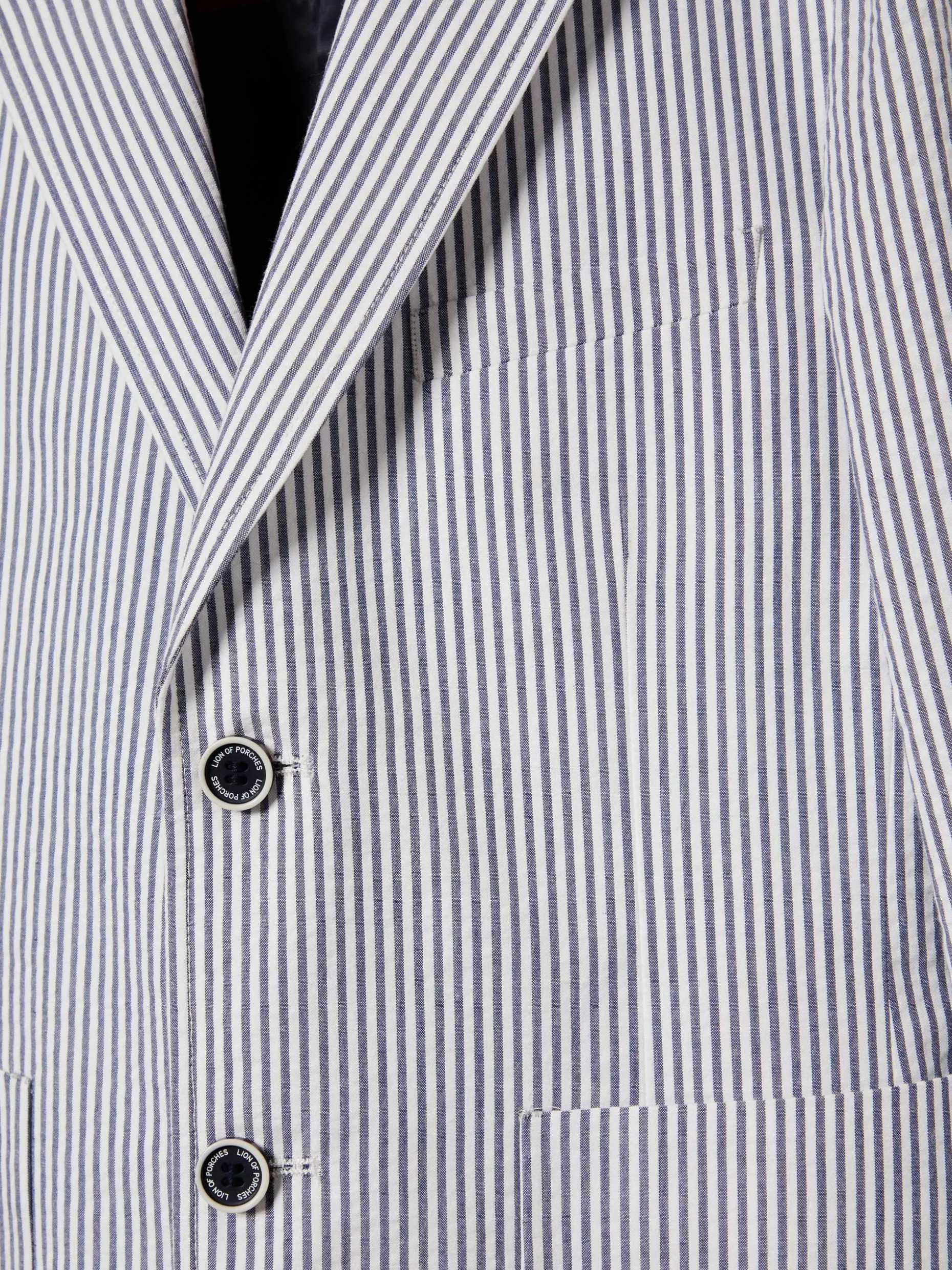 Blazer às riscas de popelina|LION OF PORCHES Store