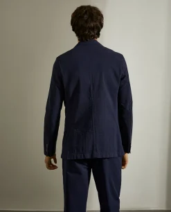 Blazer slim fit com textura de riscas seersucker|LION OF PORCHES Hot