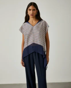 Blusa assimétrica de riscas|LION OF PORCHES Flash Sale