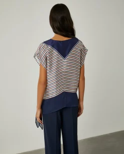 Blusa assimétrica de riscas|LION OF PORCHES Flash Sale