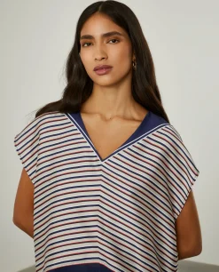Blusa assimétrica de riscas|LION OF PORCHES Flash Sale
