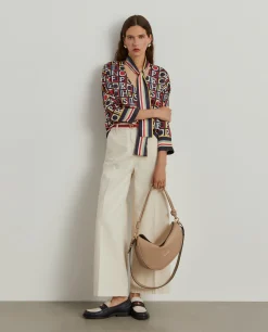 Blusa com estampado e laçada|LION OF PORCHES Sale