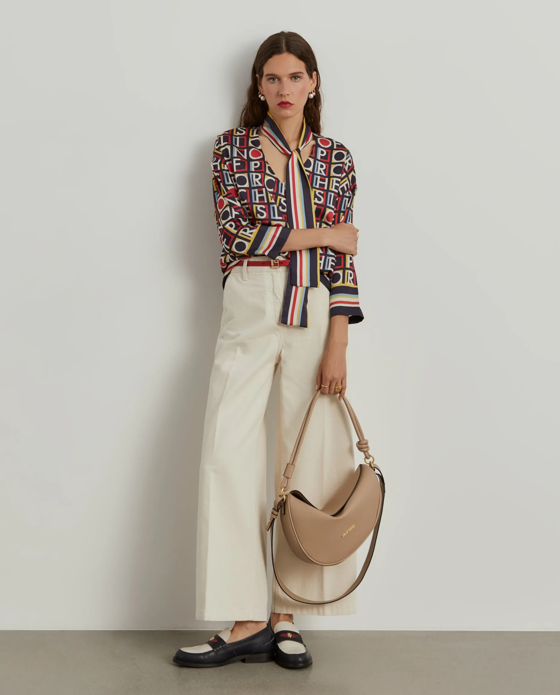 Blusa com estampado e laçada|LION OF PORCHES Sale
