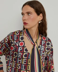 Blusa com estampado e laçada|LION OF PORCHES Sale