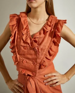 Blusa curta folhos|LION OF PORCHES Cheap