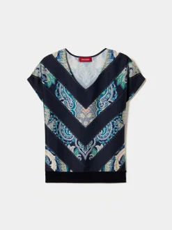 Blusa de manga curta com estampado|LION OF PORCHES New