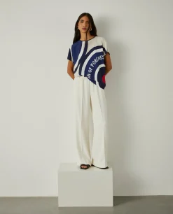 Blusa decote redondo com padrão geométrico|LION OF PORCHES Cheap