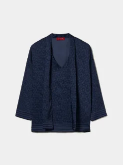 Blusa estampada com laçada|LION OF PORCHES Flash Sale
