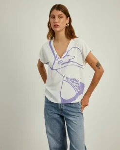 Blusa fluida com padrão floral|LION OF PORCHES Hot