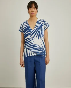 Blusa fluida com padrão palmeiras|LION OF PORCHES Outlet