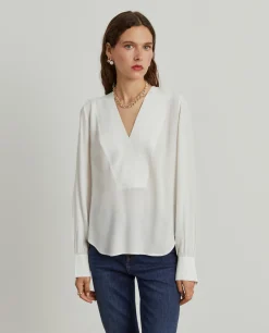 Blusa fluida decote em V|LION OF PORCHES Flash Sale