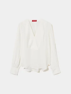 Blusa fluida decote em V|LION OF PORCHES Flash Sale