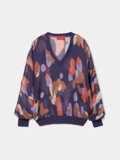 Blusa fluida estampada semi-transparente|LION OF PORCHES Best