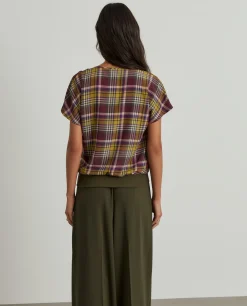 Blusa manga curta tartan|LION OF PORCHES Clearance