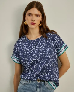 Blusa polka dots de manga curta|LION OF PORCHES Store