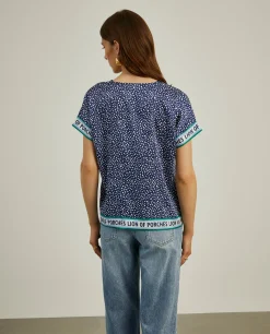 Blusa polka dots de manga curta|LION OF PORCHES Store