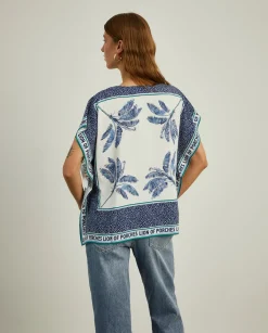 Blusa poncho com estampado|LION OF PORCHES Flash Sale