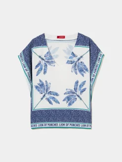 Blusa poncho com estampado|LION OF PORCHES Flash Sale