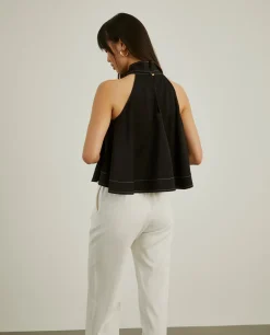 Blusa sem mangas com gola alta|LION OF PORCHES Store