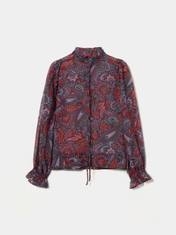 Blusa semitransparente com padrão cornucópias|LION OF PORCHES Hot