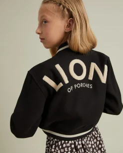 Blusão bomber com leão no peito|LION OF PORCHES Best Sale