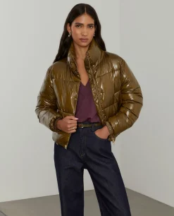 Blusão curto acolchoado brilhante|LION OF PORCHES Flash Sale