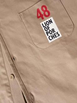 Blusão de algodão com pormenor de riscas e bolso no peito|LION OF PORCHES Store