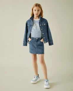 Blusão denim com padrão monograma|LION OF PORCHES Fashion