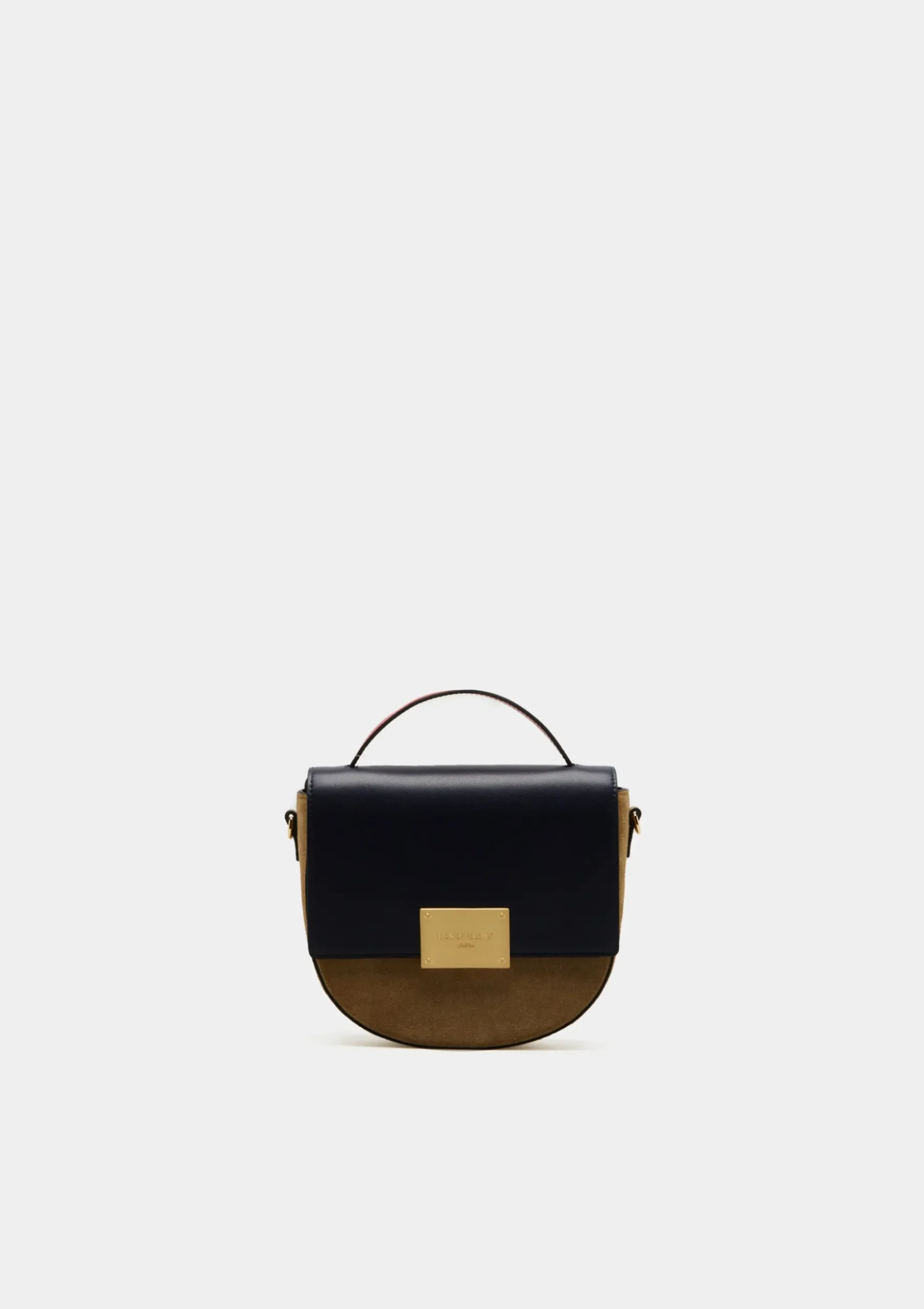 Bolsa semicircular em camurça e pele|LION OF PORCHES Outlet