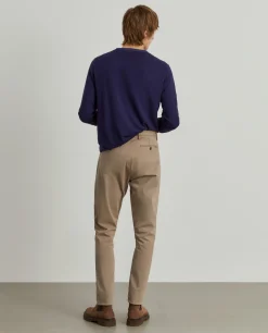 Calças chino regular fit com pregas|LION OF PORCHES Best Sale