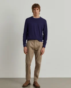 Calças chino regular fit com pregas|LION OF PORCHES Best Sale