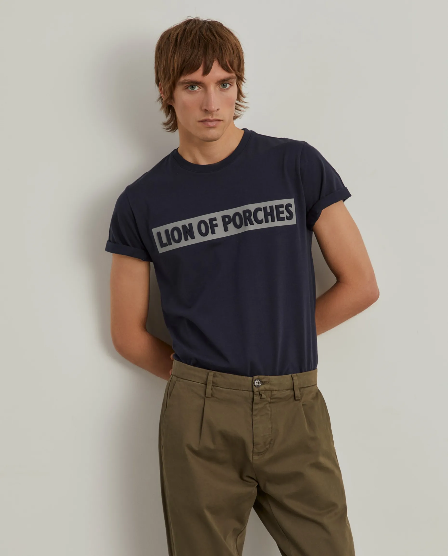 Calças chino regular fit com pregas|LION OF PORCHES Hot