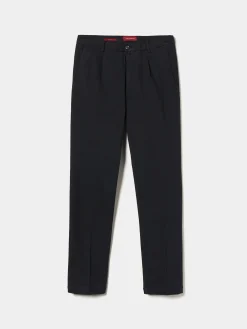 Calças chino regular fit com pregas|LION OF PORCHES Online