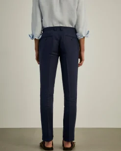 Calças chino regular fit em linho|LION OF PORCHES Flash Sale