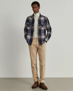 Calças chino regular fit em veludo|LION OF PORCHES Fashion