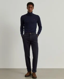 Calças chino regular fit em veludo|LION OF PORCHES Sale