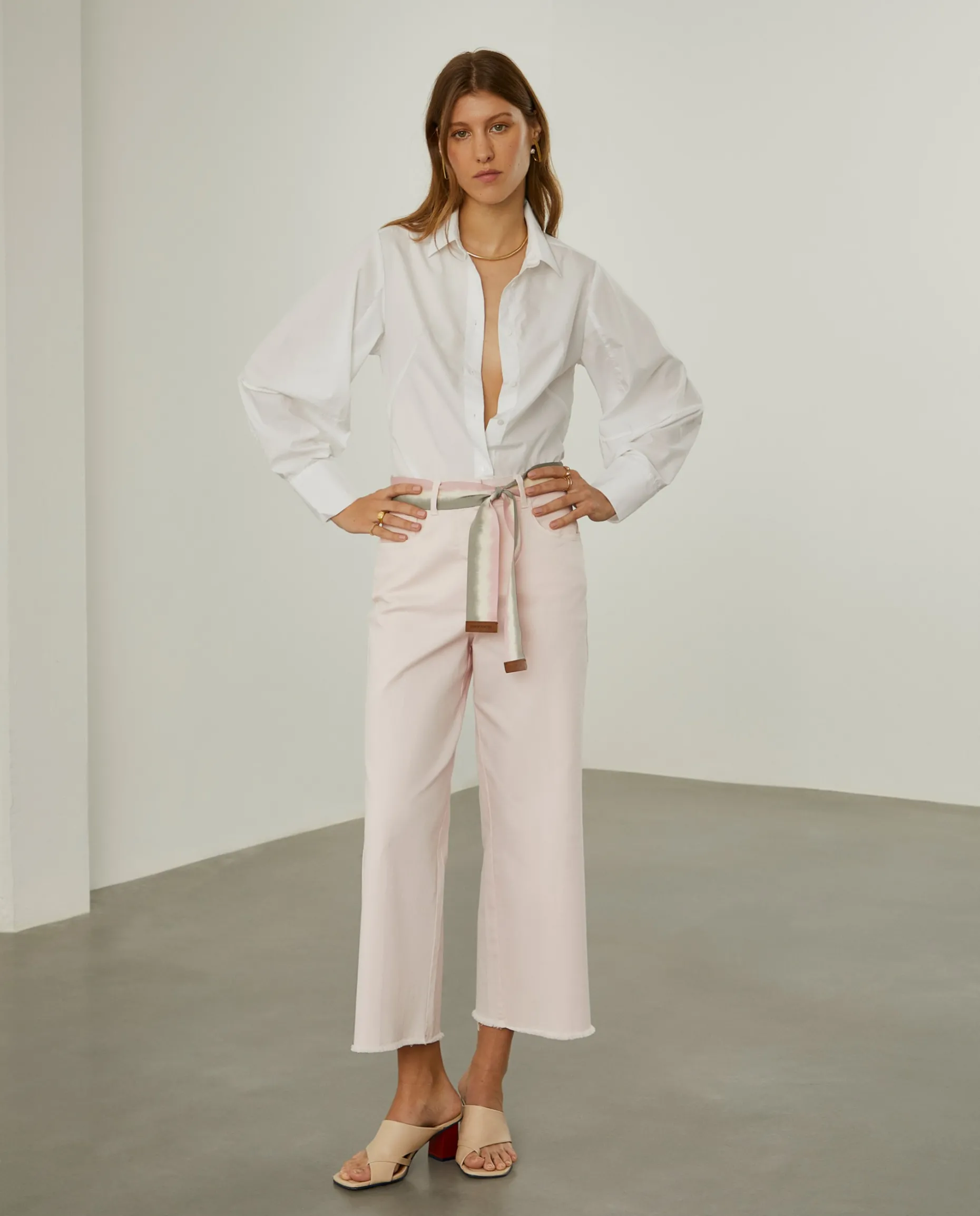 Calças culotte com cinto|LION OF PORCHES Fashion