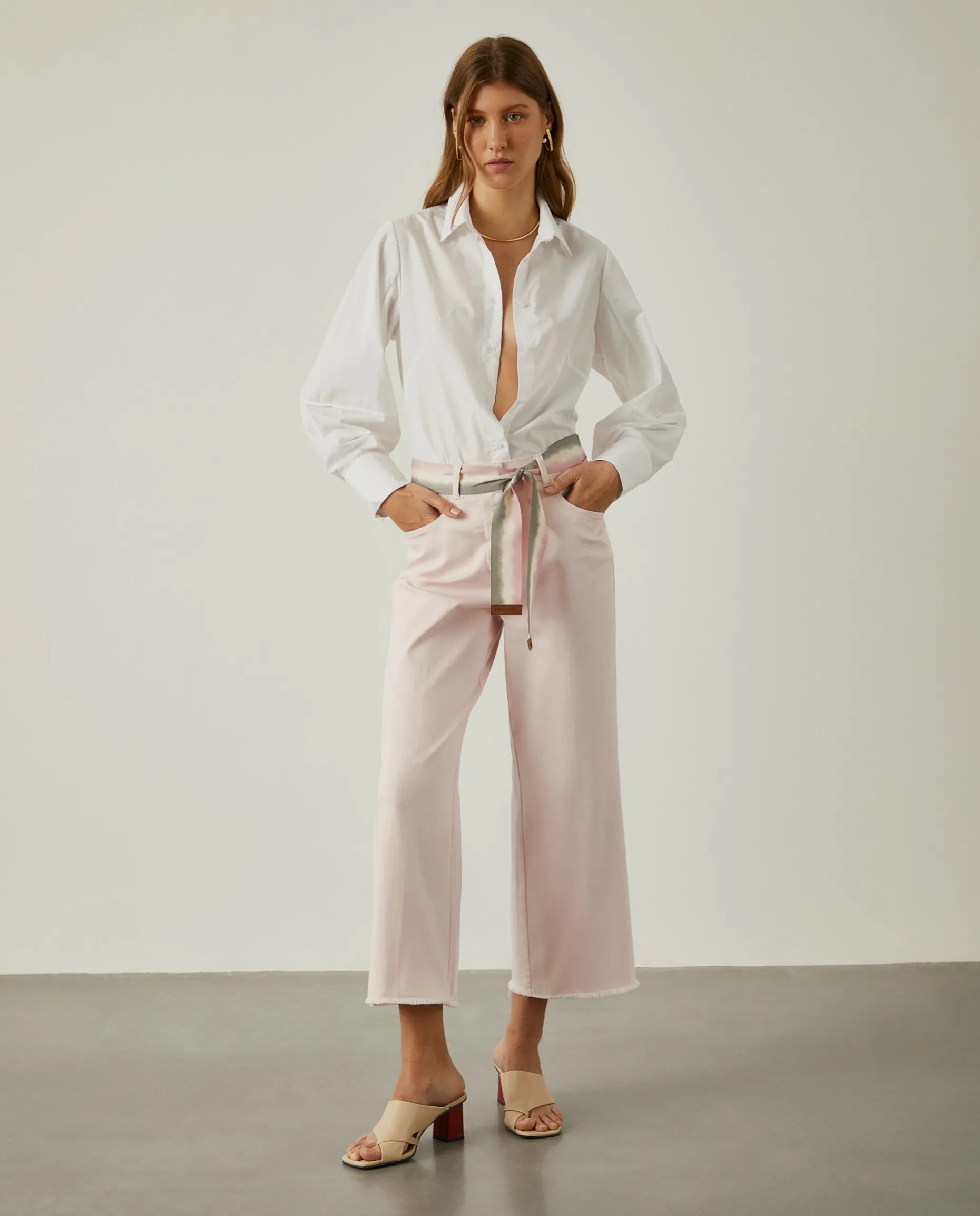 Calças culotte com cinto|LION OF PORCHES Fashion