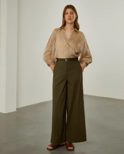 Calças culotte com cintura ajustável|LION OF PORCHES Store